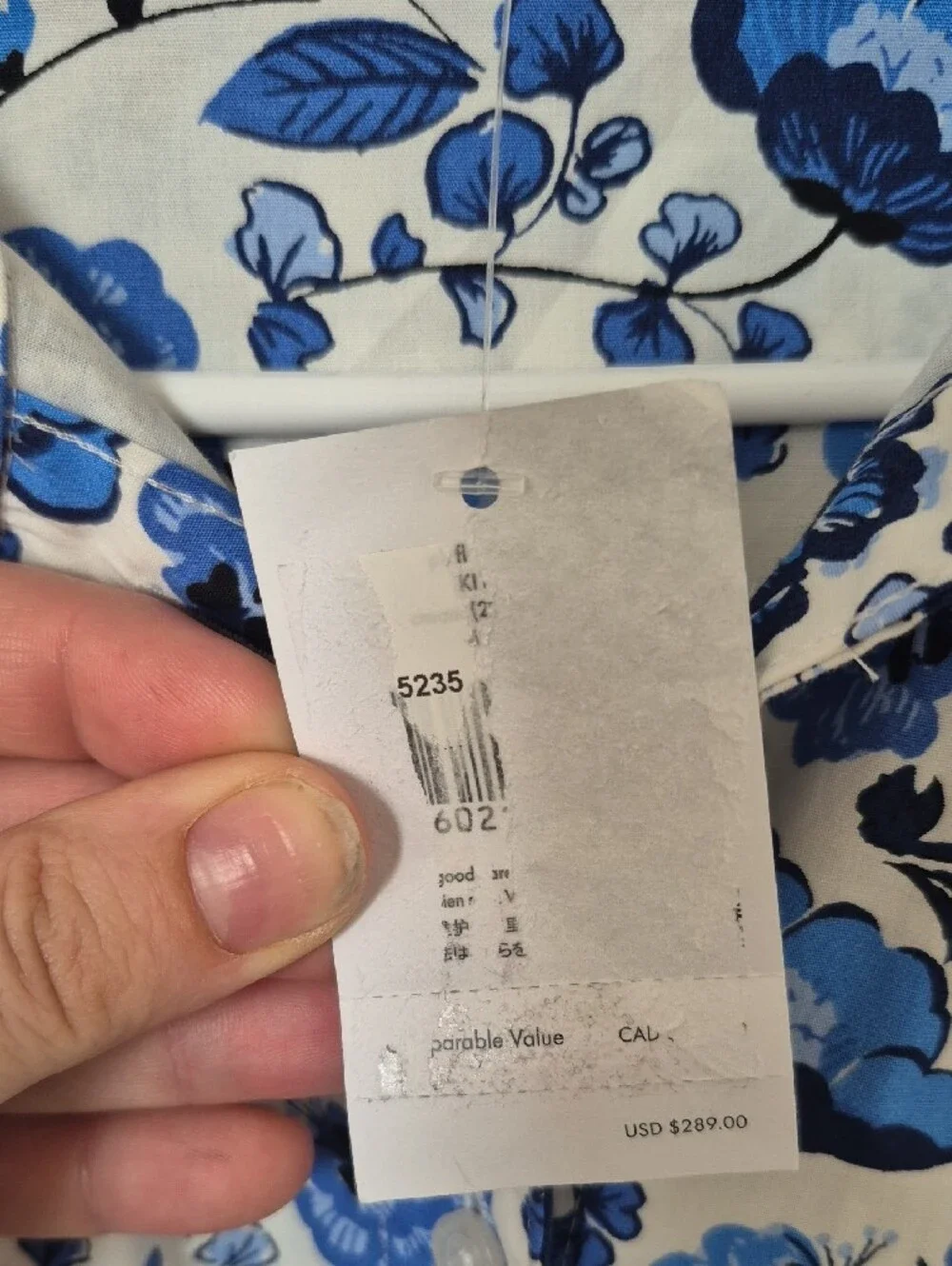 Nwt Kate Spade Short Blue Peacock Floral Shirt Dress with Tie Waist